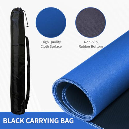 Mahjong Mat, Mahjong Table Mat with Black Carrying Bag,Rubber Anti Slip Game Mat and Noise Reducing Table Cover for Mahjong,Dominoes,Poker,Card,Board Games Table Mat (Blue, 31.5 Inches) - color: Blue