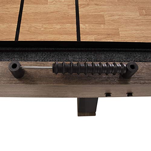American Legend Kirkwood 9’ Shuffleboard Table with LED Rails, Bowling Game Set, Rustic Wood Finish & Accessories Included