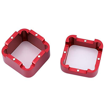 Pool Chalk Holder, Pool Cue Chalk Holder, Red Pool Chalk Cubes, Aluminum Chalk Holder Pool Billiards, Billiard Chalk Holder with Removable Magnetic Cue Stick Chalk Cap (Red)