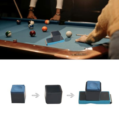 LAKE OF FIRE Chalk Holder Pool Billiards, Pool Cue Chalk Holder with Magnetic Belt Clip Snooker Billiard Accessories - color: Blue, style: Square