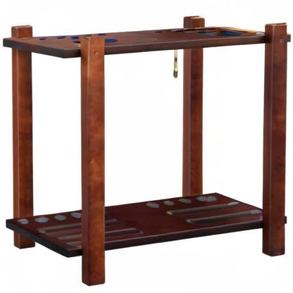 Hathaway Classic Floor Billiard Pool Cue Rack - color: Mahogany