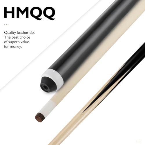 HMQQ Pool Cue Sticks – 36" Billiard Cues with 13mm Leather Tip,Set of 2 Durable 2-Piece Pool Sticks for Beginners& Kids