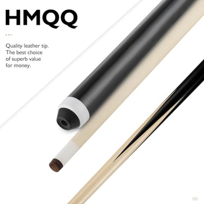 HMQQ Pool Cue Sticks – 36" Billiard Cues with 13mm Leather Tip,Set of 2 Durable 2-Piece Pool Sticks for Beginners& Kids