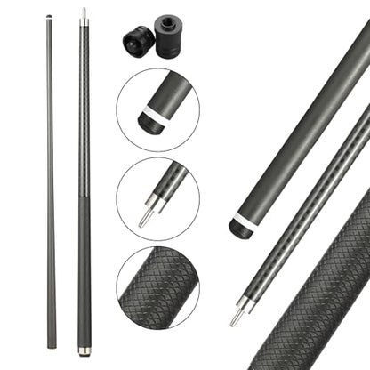 Carbon Fiber Pool Cue Stick 12.5mm Tip Billiard Carbon Fiber cue, Weight 20OZ Cue Stick, 58" Pool Table Sticks