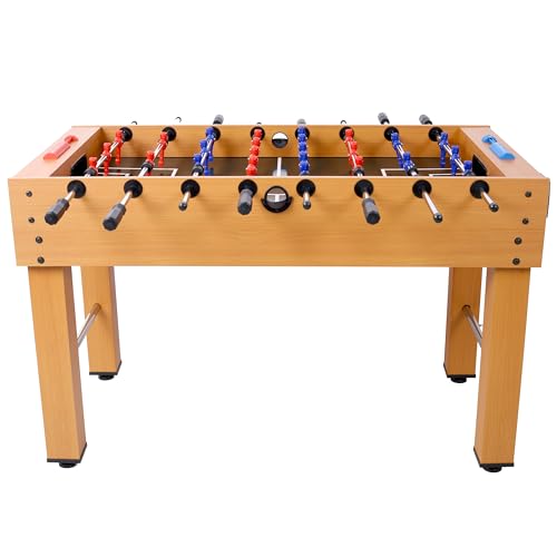 Foosball Table, Adult Size, 54 inch Standard Size Foosball Tables, Indoor Full Sizes Foosball Tables for Home, Family, and Game Room, Soccer with Foosball Table Set, Light Cherry