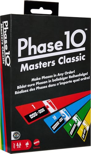 Mattel Games Phase 10 Masters Classic Card Game Including 60 Phase Target Cards that Can Be Played in Any Order for 2 to 6 Players - style: Phase 10 Masters