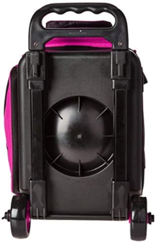 BSI Dash Roller Bowling Bag with Smooth Rolling Wheels, Padded Ball Compartment, Retractable Locking Handle, & Shoe Pocket - color: Black/Pink/Gray, style: Single