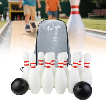 13 Pieces Kids Bowling Game Set Toy Bowling Pin and Ball Mini Indoor Outdoor Sports Game with Construction Suitable for Family Events Parties - size: 25cm