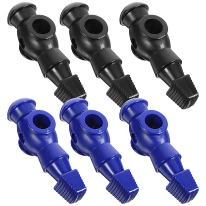 6pcs Foosball Players Replacement Dolls Table Football Accessories for Standard Rods Resin Desktop Football Men Black Blue