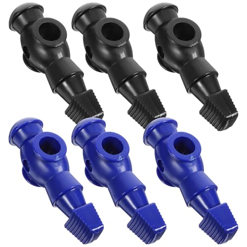 6pcs Foosball Players Replacement Dolls Table Football Accessories for Standard Rods Resin Desktop Football Men Black Blue
