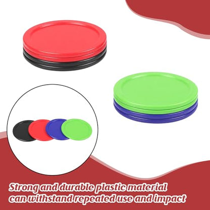 2.5 Inch Hockey Pucks, 8 Pcs Air Hockey Pucks Set Durable Puck for Air Hockeys Table - color: Black, red, green, blue
