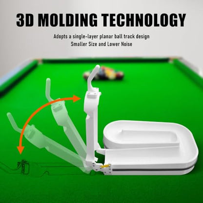 Precision Pool Ball Rack: 3D Printed Billiards Training Tool for Consistent Practice, Creates Perfect Triangle in Seconds, Portable & Includes Maintenance Kit (Screwdriver/Rubber Bands) - color: White