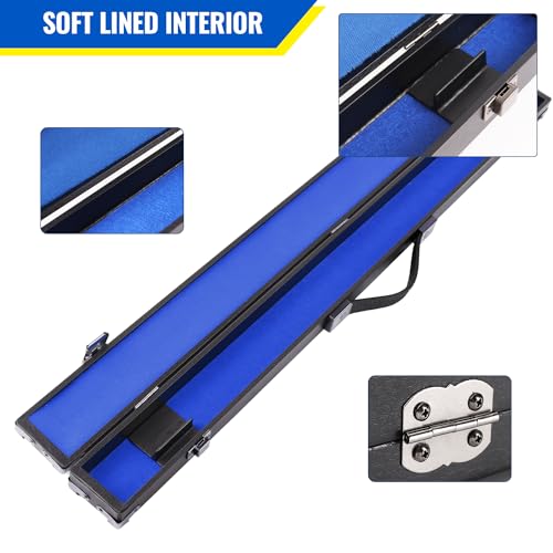 GSE Games & Sports Expert Billiard Pool Cue Stick Hard Box for 2-Piece Pool Cue Stick, Billiard Carrying Case Holds 1 Butt and 1 Shaft - color: Blue
