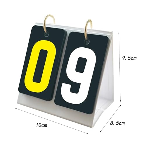 Sports Scoreboard 2 Digit Portable Tabletop Flip Number Scorekeeper PVC Material Smooth Clear Numbers Suitable for Volleyball Baseball