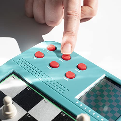 Electronic Chess Set for Kids & Adults- Grandmaster Game w Smart Computer Teaching Coach, 100 Preset Lessons Beginner to Expert - 12 Modes, 30 Skill Levels, Why? Button, + 8 Bonus Games Inc Checkers