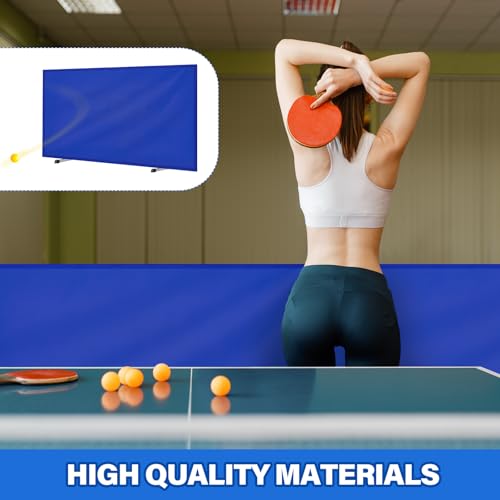 5 Pcs Table Tennis Barrier, 55" x 29.5" Practice Training Baffle with 420D Oxford Cloth, Portable Pickup Surround for Quick Ball Collection, Table Tennis Court Fencing Walls - color: Blue