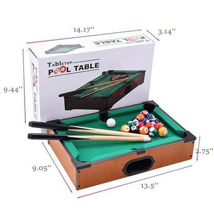 Mini Pool Table Toy – Portable Billiards Game Table for Kids & Adults, Desktop Billiard with Balls & Sticks, Family Game Night Gift for Boys Girls - color: Style B