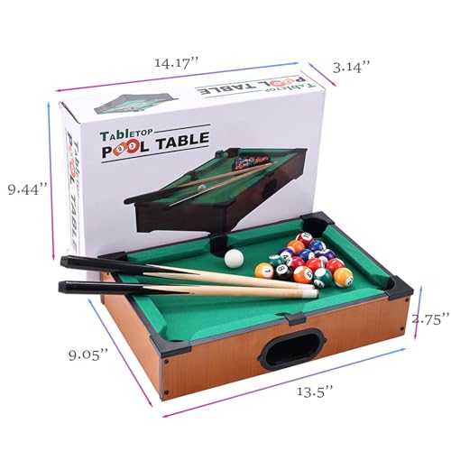 Mini Pool Table Toy – Portable Billiards Game Table for Kids & Adults, Desktop Billiard with Balls & Sticks, Family Game Night Gift for Boys Girls - color: Style B