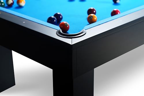Regal Slate Billiard Pool Table with Professional 1" Thick 3 pcs Slate (Sleek Ebony, 7FT and 8FT) - size: 7FT Without Installation
