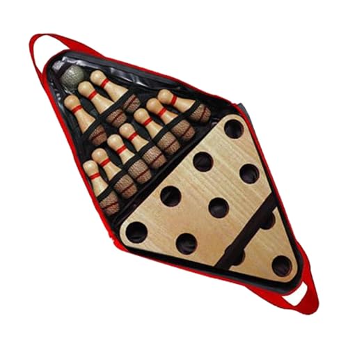 Shuffleboard Bowling Pin Set with 10 Pins and Ball for Family Birthday Gifts
