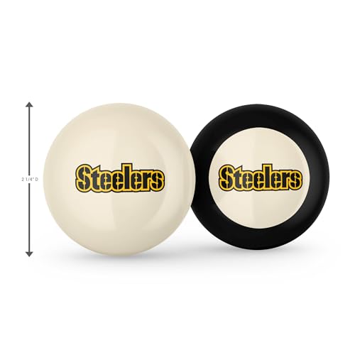 Imperial NFL Logo Cue Ball & 8 Ball Combo Set - color: Pittsburgh Steelers, White