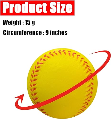 Soft Foam Baseballs - 6 Pcs Training Balls for Kids & Teenagers, Indoor/Outdoor Play (White) - color: White
