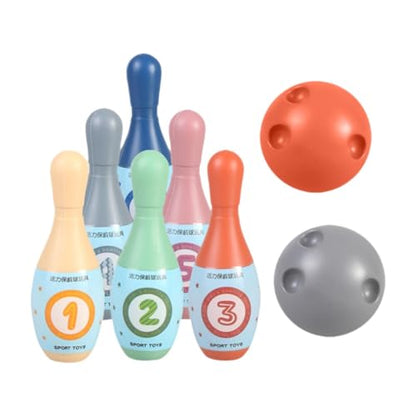 Children's Bowling Game Set, Bowling Pins, Balls, Mini Bowling Set, Made of PP Material, Low Noise, for Sensory Learning, for Fami - color: With Number