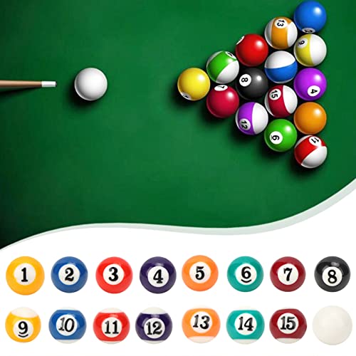 16PCS Mini Billiard Balls Set, 2.5cm/0.98inch Mini Pool Ball Set, Pool Table Balls Accesssory for Game Rooms, Bars, Sports Recreation Games and Recreational Sports