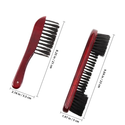 2pcs Pool Table Brush Set Wooden Handle PVC Bristle Non-Scratch Cleaning Tool for Billiard Surface Rail Dust Removal for Pool Tables and Cabinets