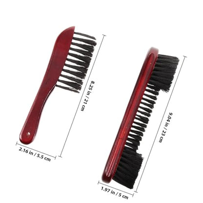 2pcs Pool Table Brush Set Wooden Handle PVC Bristle Non-Scratch Cleaning Tool for Billiard Surface Rail Dust Removal for Pool Tables and Cabinets