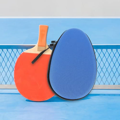 TOYANDONA Table Tennis Racket Case Eva Hard Storage Bag Portable Paddle Cover with Ball Holder Blue Fixed Bag for Ping Pong Players