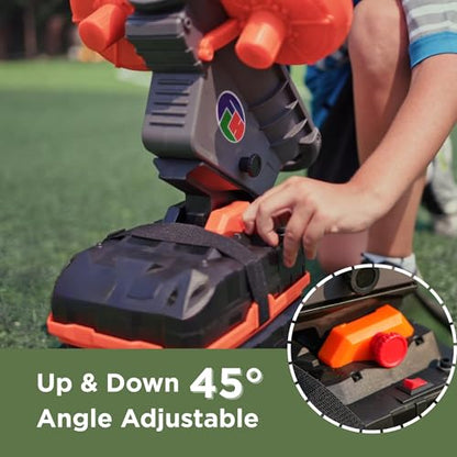 Furlihong 389BH Football Machine for Kids, Automatic & Manual Thrower, 3 Adjustable Angles, Left-Right Oscillation, Ideal for Catch & Pass Drills