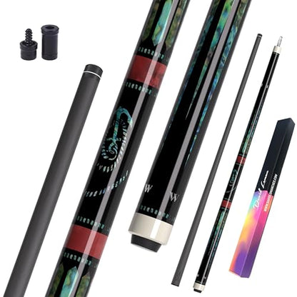 Carbon Fiber Pool Cue 58" 2-Piece Cue Stick Professional Cue Carbon Technology Low Deflection Billiard Cues（Weight can be Adjusted） - color: Aurora, size: 11.5mm