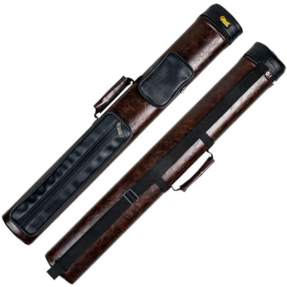 Billmart Pool Cue Case, 2 X 3 Hard Pool Cue Stick Carrying Case, Billiard Stick Accessories - color: Brown