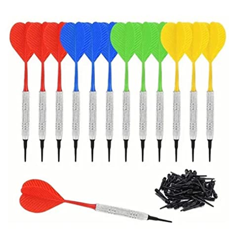 Topyond Soft Darts Set, 12 and 100 Head-Linked Soft Darts, Suitable for Beginners, Adults for Home Game Room, Bar Use
