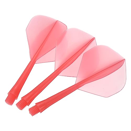 PATIKIL Integrated Dart Shaft & Flights, Pack Lightweight Plastic Dart Flight Set - color: Transparent Red