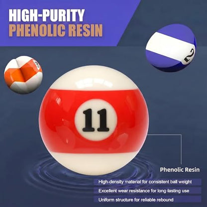 KONLLEN Single Replacement Pool Ball – 2-1/4" Regulation Size & Weight Billiard Ball Made of Phenolic Resin (Choose 1–15 or Cue Ball) - color: #11