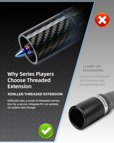 KONLLEN Pool Cue Extension with 3 Bumpers Carbon Fiber Billiards Cue Extension Billiard Accessories for Pool Sticks - color: Adjustable Extension