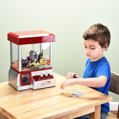 Etna Electronic Mini Claw Machine for Kids, Mini Candy Prize Dispenser Arcade Game with Sound, 30 Tokens, 10" x 7.90" x 13.5"