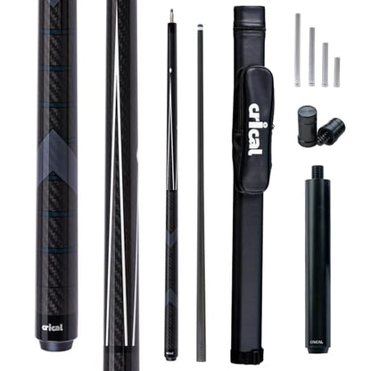 CRICAL Carbon Fiber Pool Cue Stick 58" Billiard Cue Sticks Professional Low Deflection Pool Sticks with 3/8 * 8 Pin Joint and 12.5mm Tip - color: 009-CL01