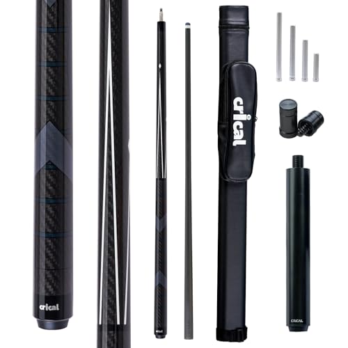 CRICAL Carbon Fiber Pool Cue Stick 58" Billiard Cue Sticks Professional Low Deflection Pool Sticks with 3/8 * 8 Pin Joint and 12.5mm Tip - color: 009-CL01