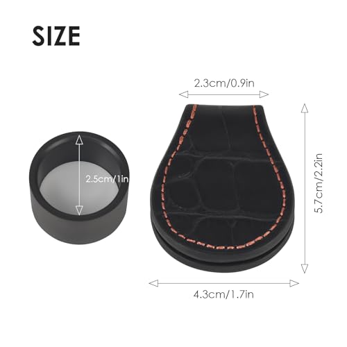 LAKE OF FIRE Pool Chalk Holder – Magnetic Leather Pocket Clip Design – Ideal Accessory for Snooker & Billiards - style: Round