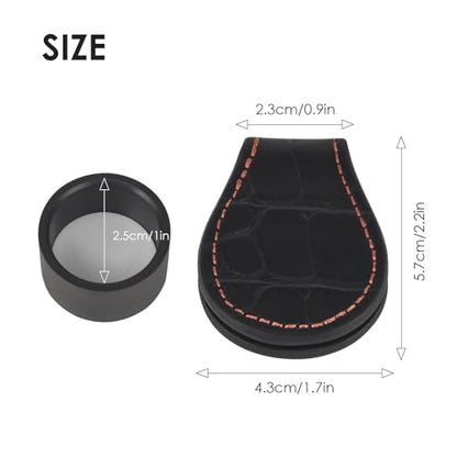 LAKE OF FIRE Pool Chalk Holder – Magnetic Leather Pocket Clip Design – Ideal Accessory for Snooker & Billiards - style: Round