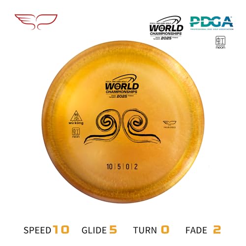 Yikun Disc Golf| Pro Worlds 2025 Limited Edition | Fairway-Distance Hybrid Disc | Max 100m+ Flights for All Skill Levels | Late-Turn Glide & Reliable Fade | PDGA Approved 170-176g - color: Pro Wolds 2025（Orange）