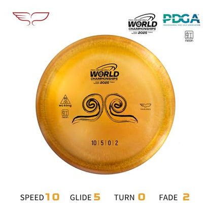 Yikun Disc Golf| Pro Worlds 2025 Limited Edition | Fairway-Distance Hybrid Disc | Max 100m+ Flights for All Skill Levels | Late-Turn Glide & Reliable Fade | PDGA Approved 170-176g - color: Pro Wolds 2025（Orange）