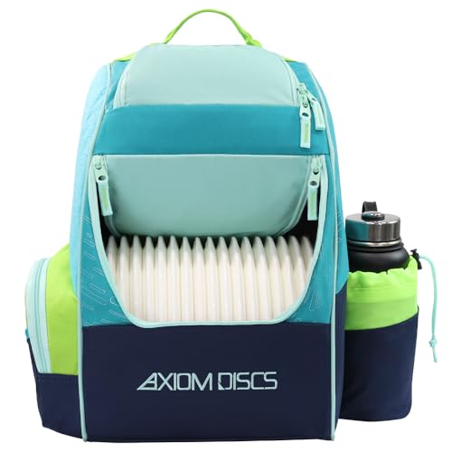 Axiom Discs Shuttle Disc Golf Backpack Bag (Choose Your Style and Color) - color: Mint/Dark Aqua, style: With Velcro Side Panel