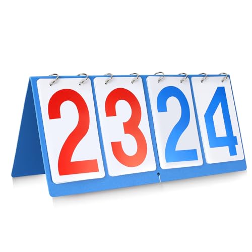 Basketball Scoreboard, Portable Cornhole Score Keeper, Table Top Flip Score Board with Large Numbers, Waterproof Volleyball Scoreboard, Keeping Score for Sports & Outdoors
