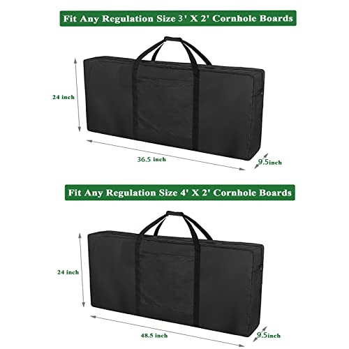 Cornhole Carrying Case, Professional Corn Hole with Bags Boards Carrying Bag Regulation Cornhole Board Covers, Black