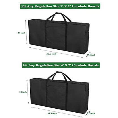 Cornhole Carrying Case, Professional Corn Hole with Bags Boards Carrying Bag Regulation Cornhole Board Covers, Black