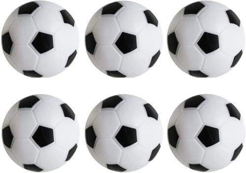 6 Pack Foosball Table Replacement, 1.42 Inch/36mm Black and White Table Soccer Balls for Foosball Accessory Replacements Football Themed Gifts